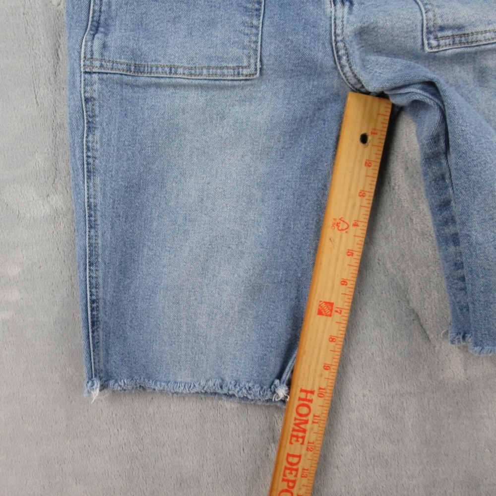 And Now This Womens High Rise Denim Bermuda Shorts Light Wash Raw Hem 27 MR24807 - Picture 6 of 12